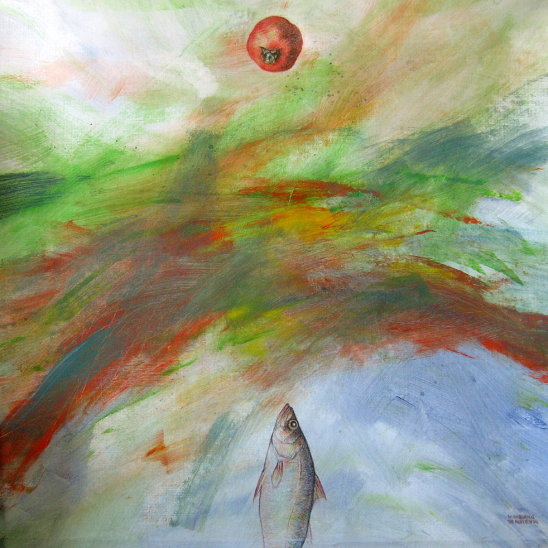 MinhquangNguyen's painting - Pomegranate & Fish